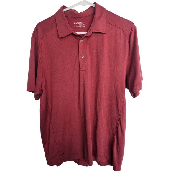 Untuckit Mens Polo Shirt Business Casual Preppy Size L Stretch Comfort Pullover - Picture 1 of 7
